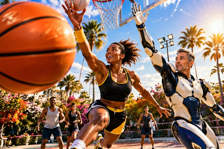 Golden Hour Hoops illustration